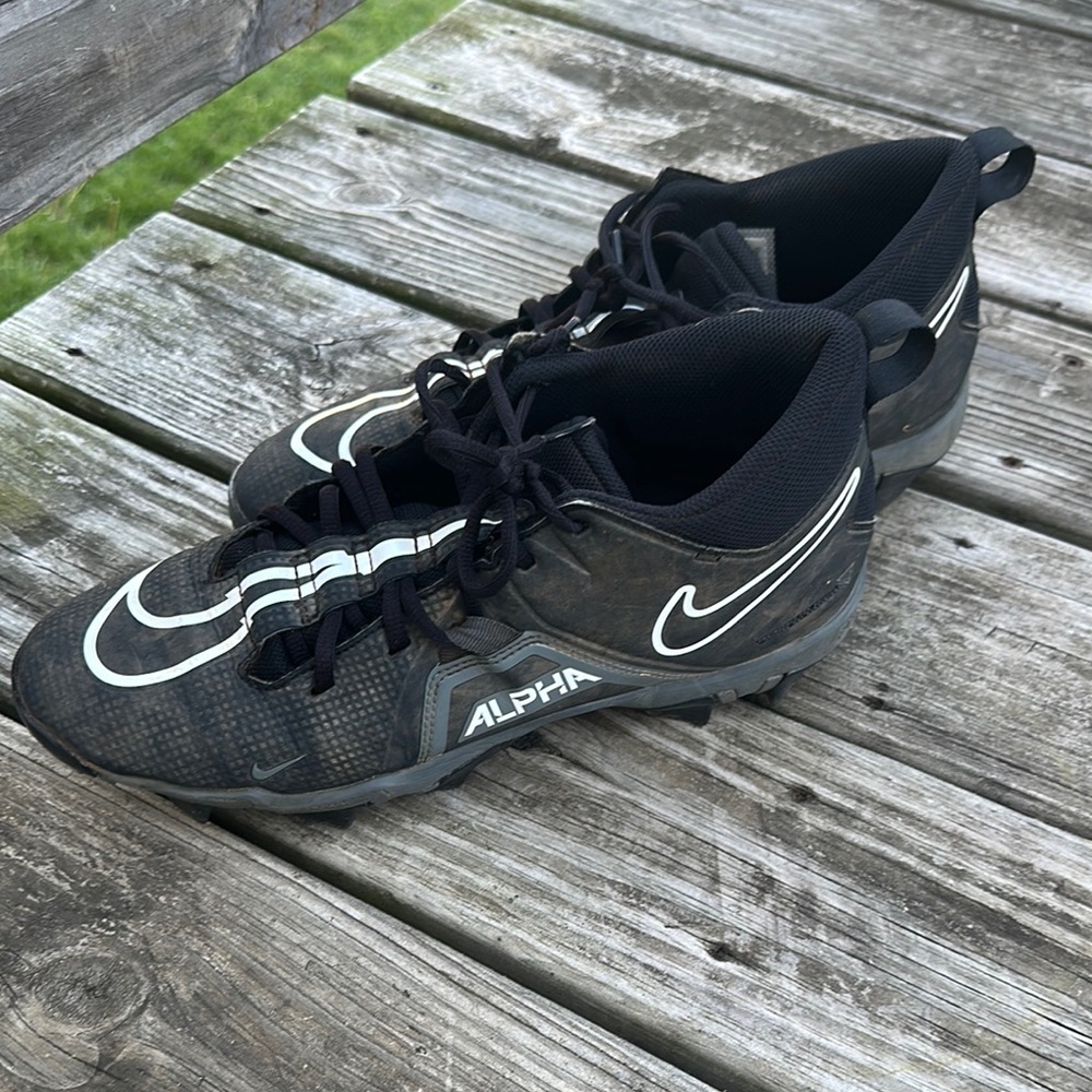 Nike Black and White Alpha Football Cleats